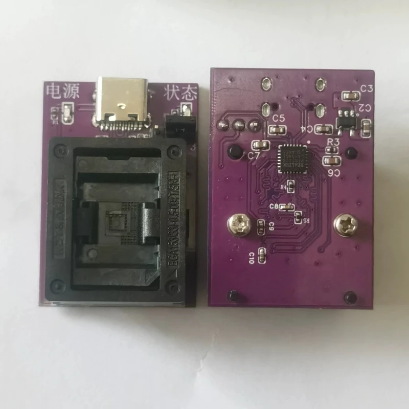 EMMC Programmer EMMC153 Burning Socket USB2.0 Type‑C Adapter Socket For Data Recovery Chip Read Write