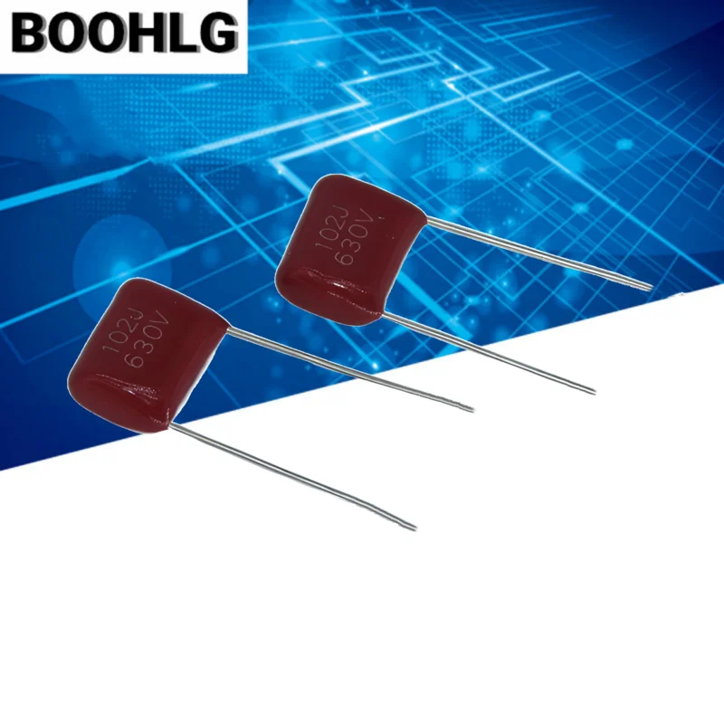 

100pcs CBB 102 630V 102J 630V 0.001uF 1nF P10 CBB22 Metallized Polypropylene Film Capacitor