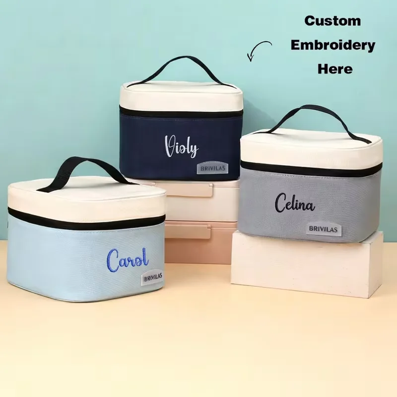 1Pc Personalized Custom Logo Insulated Lunch Bag, Customizable with Name, Portable Cooler Bag, Suitable for Women, Office, School, Travel, and Picnics.