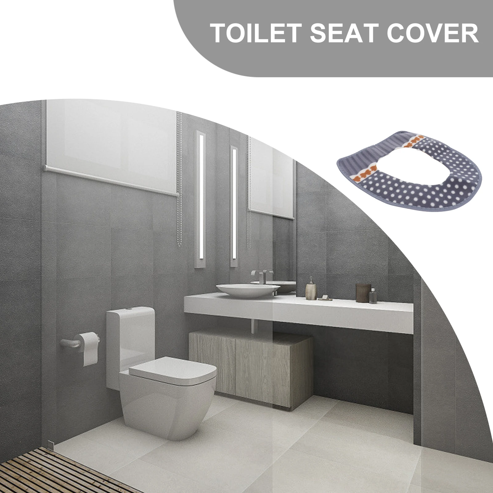 Warm Toilet Seat Cover Purple Dot Pattern Pu Washable Waterproof Easy Install For Home Travel Toilet Seat Pad