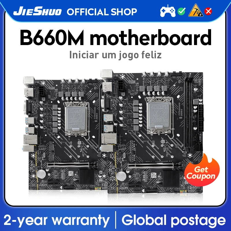 

Материнская плата JIESHUO B660M LGA1700 DDR4 128 Гб SATA3 M.2 M-ATX поддерживает Intel 12th 13th CPU12100 12400 12700 13600K/F, бестселлер