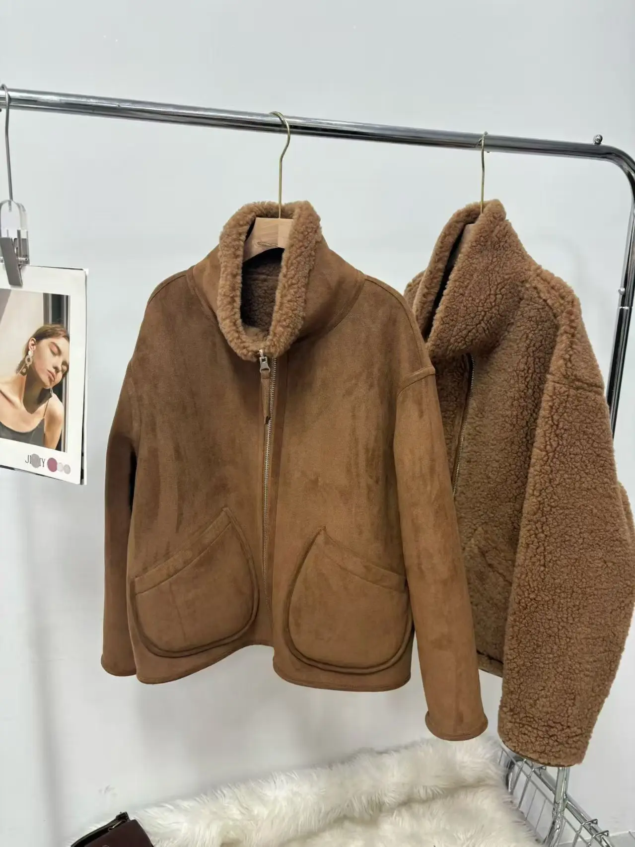 Pelzmantel für Damen, 2025, neue koreanische Mode, lässiger Stil, Winter-Damenkleidung, doppelseitig