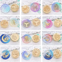 Ocean Mermaid Whale Series Wax Seal DIY Handmade Macaron Color Sealing Stamp for Envelope Hand Account Decoration
