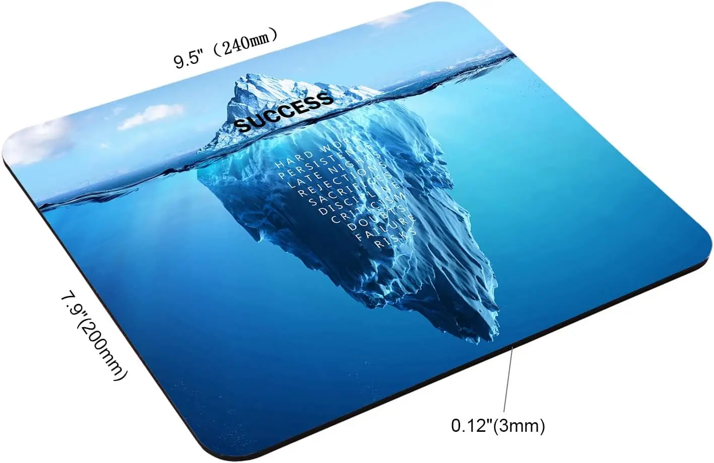 Success Motivational Poster Quotes Mousepad with Washable Lycra Cloth Non-Slip Rubber Base Mousepads Computer Mouse Pads