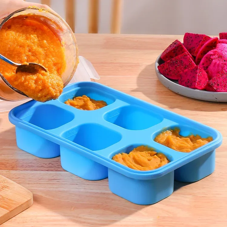 Giant Storage Food Silicone Molds Meal Sauce with Lid Silicone Freezer Trays Extra Large Soup Ice Cube Tray Food Freezing Molds