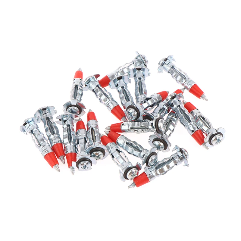 20PCS Heavy Duty Molly Bolt Hollow Drive Wall Anchor Screws Kit Drywall Cavity Plug Dowel for Plasterboard Hanging Fasteners