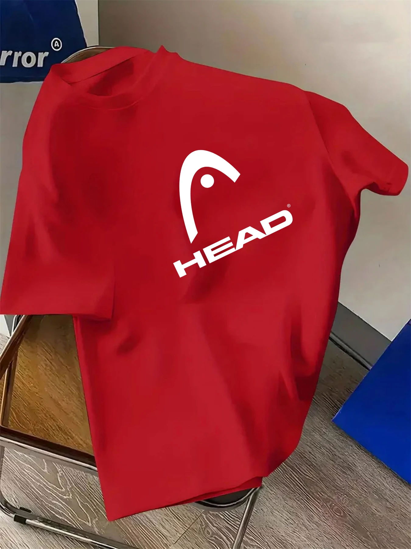 HEAD Men Basic White Crew Neck T Shirt Classic Black Logo Print Soft Lightweight Short Sleeve Tee Daily Casual Outdoor Sport Top