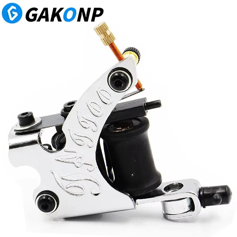 

Silver Chrome Coil Tattoo Machine 10 Warp Coils Tattoo Gun for Liner and Shader Tattoo Supplies