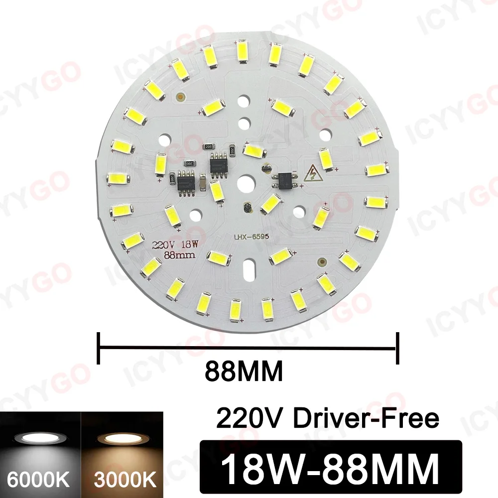 LED 5W 7W 12W 15W 18W 24W Driver-Free Constant Current Light Panel 220V 5730 Module Integrated Home Lighting Panel Light Source