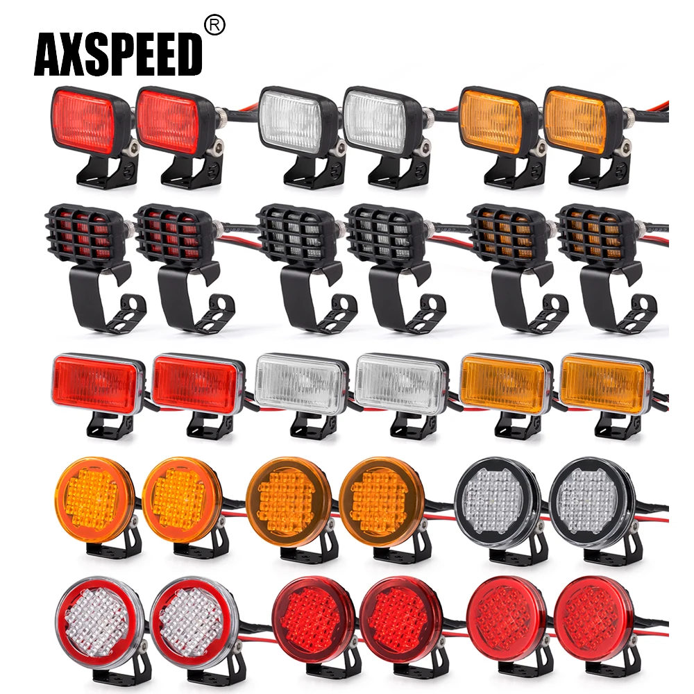 AXSPEED 1Set LED Lights Headlights Spotlight for TRX-4 TRX-6 Axial SCX10 90046 Wraith 1/10 RC Car Decoration Parts Accessories