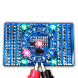 SMD Component Soldering Practice Board NE555 CD4017  Rotating Flashing LED SMT LQFP44 Diy Electronic Circuit Training DIY Kit