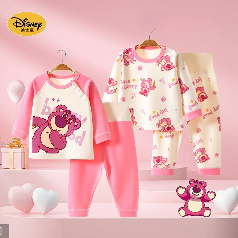 Disney Mickey Minnie Lotso Pooh Bär Niedlicher Cartoon Kinder Baumwollpyjama Personalisierter kreativer Anime Film Home Kleidung Geschenk