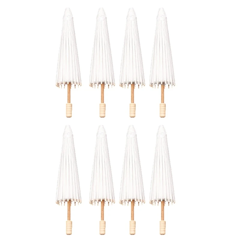 8PCS Paper Parasol Wedding Umbrella Party Favor Bamboo Umbrellas For Bridal Shower Centerpieces Photo Props