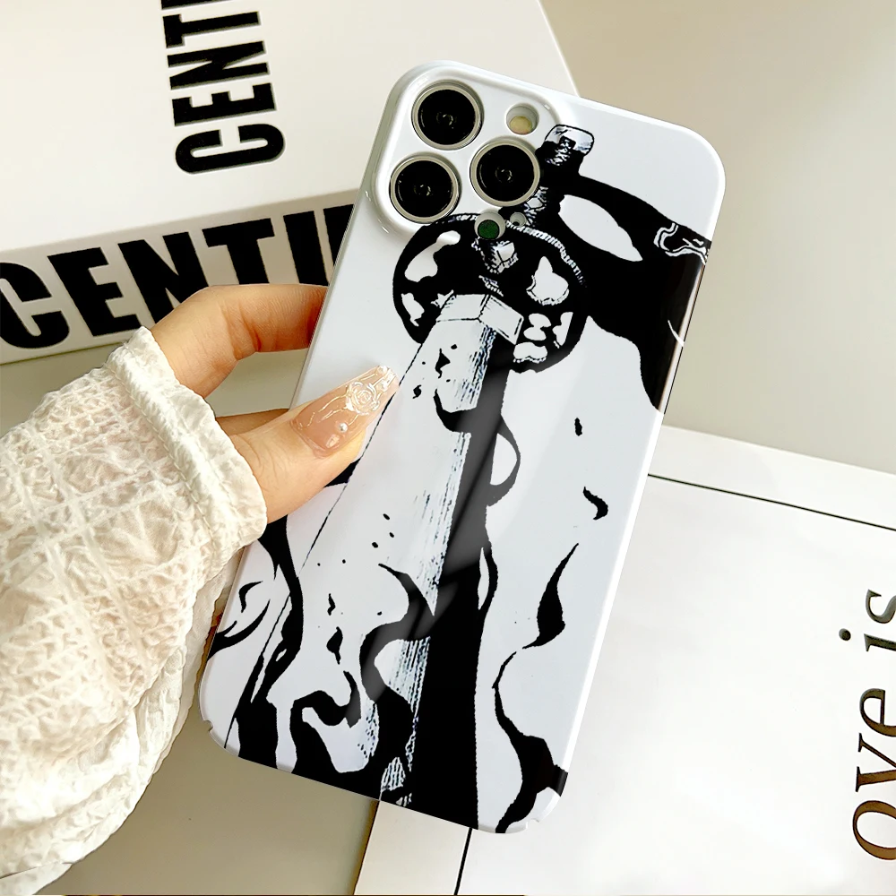 Anime B-Black C-Clover Asta Phone Case For Samsung S23 22 21 Fe Ultra Plus A04 33 5G All-inclusive Glossy Hard Cover Film Shell