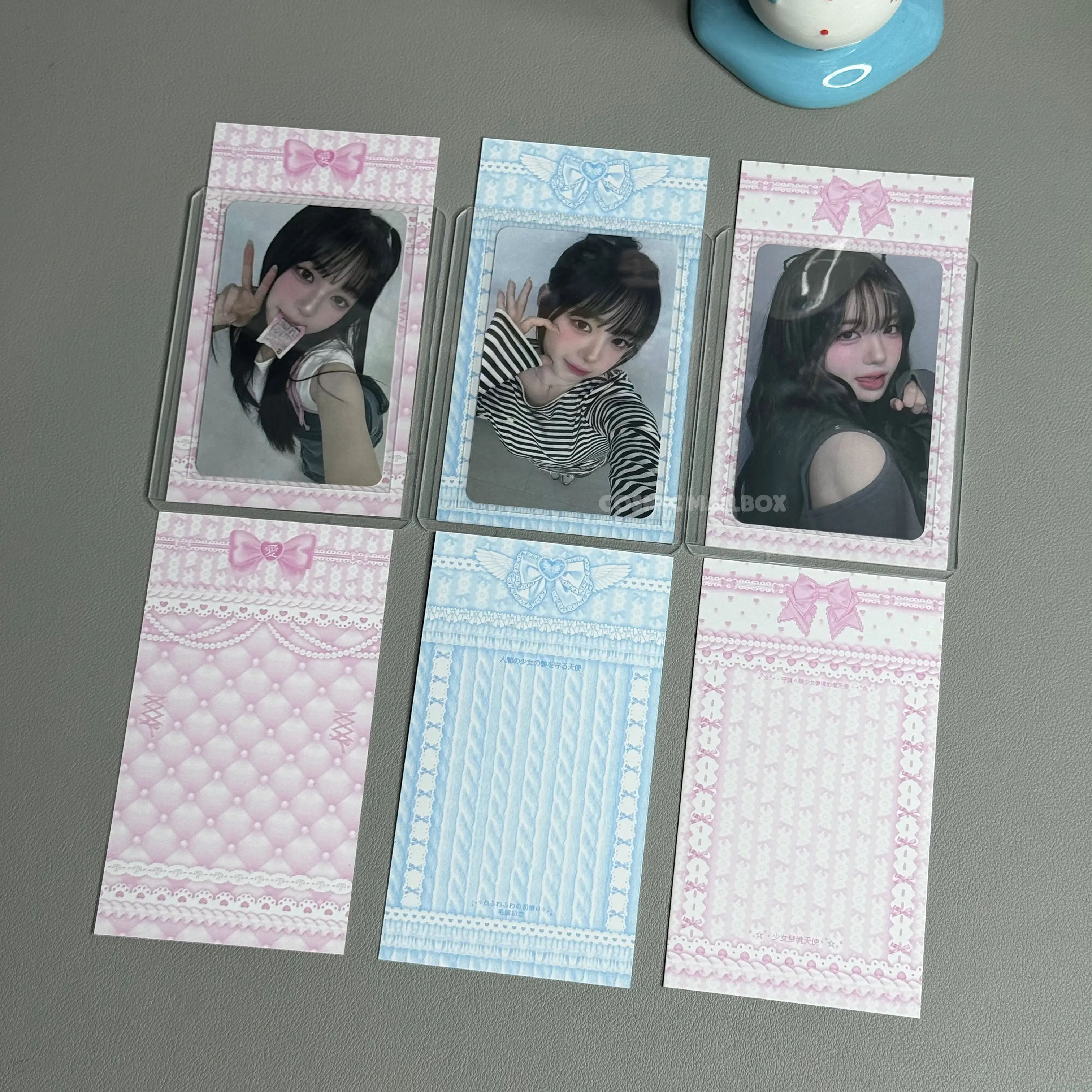 Kawaii Photocard Backing Cards 12x6.8 cm Decorative Toploader Background Inserts Binder Kpop Cards Back Decor