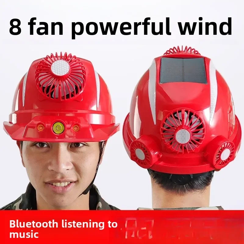 

Solar powered fan cap with built-in dual charging for construction sites, summer sun protection and cooling helmet
