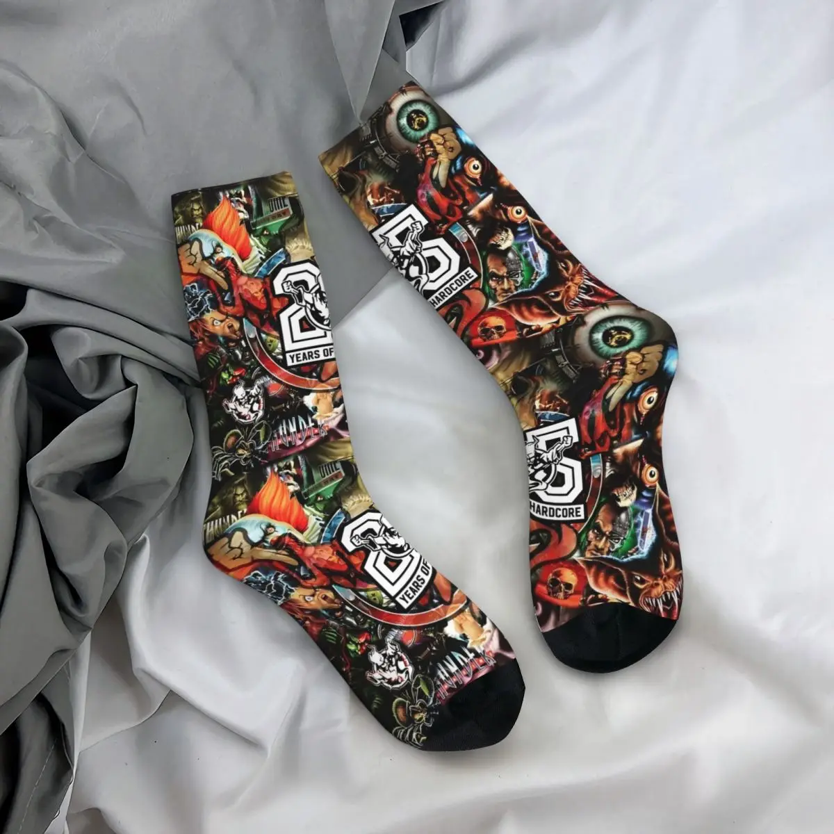 Cool Thunderdom Hardcore Wizard Music Sports Socks Polyester Long Socks for Unisex Breathable