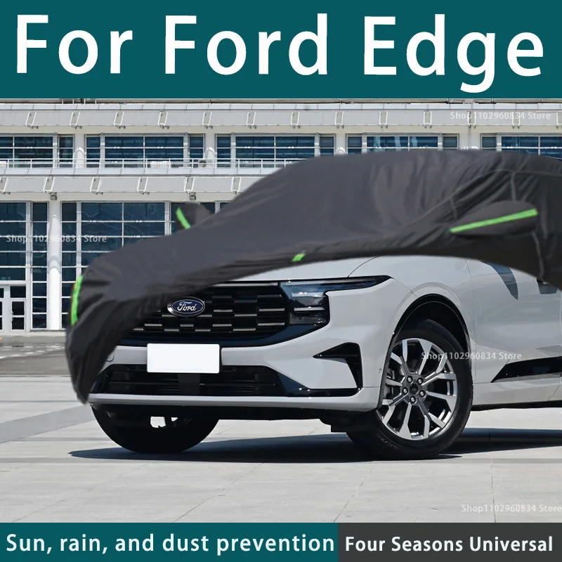 For Ford Edge 210T Full Car Covers Outdoor Uv Sun Protection Dust Rain Snow Protective Anti-hail Car Cover Auto Black Cover