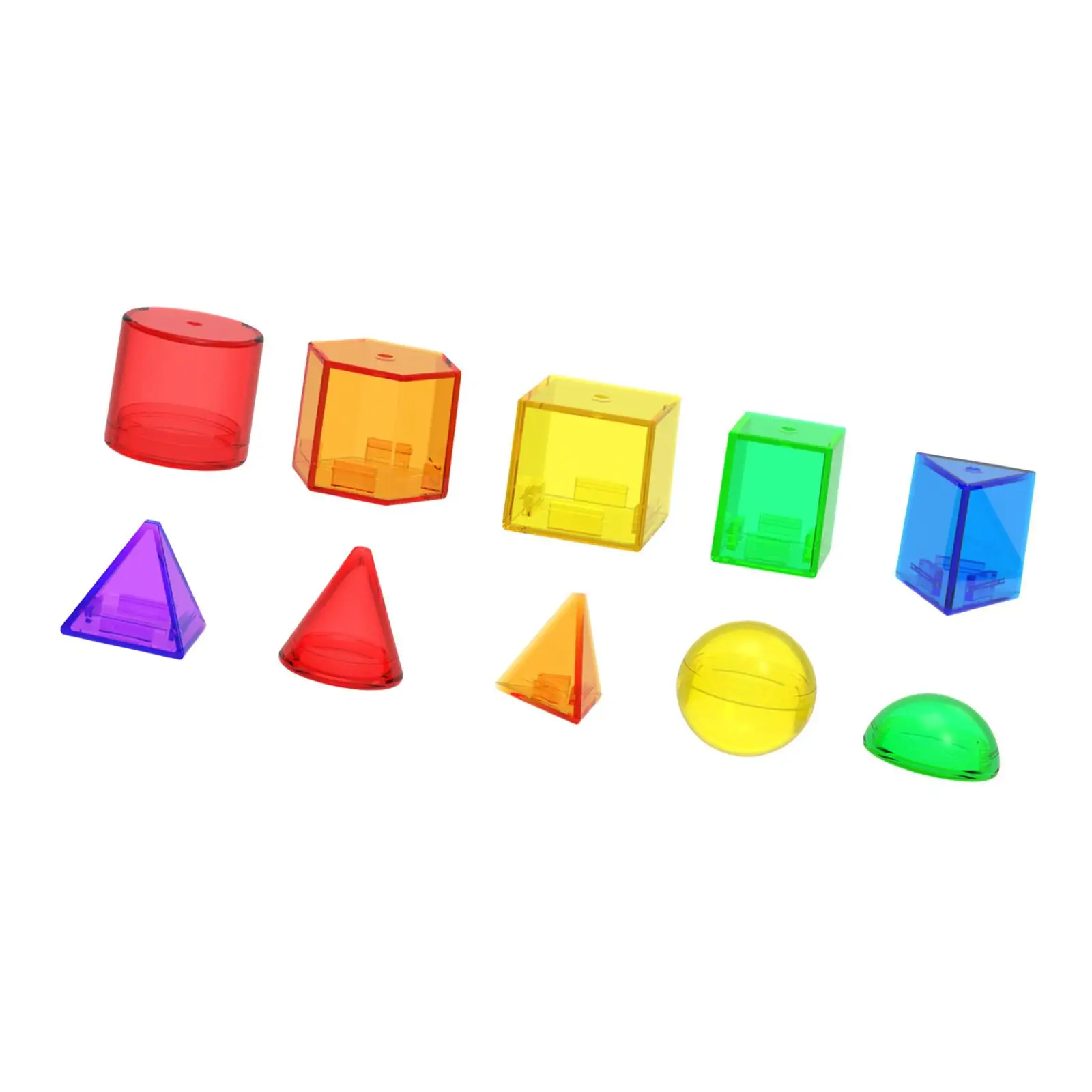 Semitransparent Pattern Blocks,Colorful Solids Manipulatives Development Shapes Color Building Blocks Sensory Toy for Travel