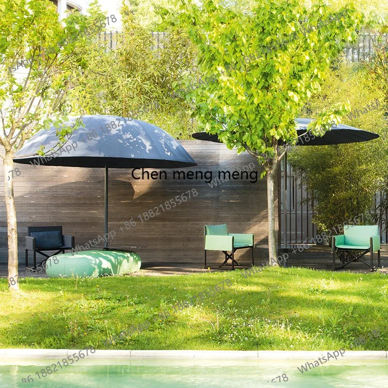 Outdoor central column, garden umbrella with seat cushion, personalized model room, creative leisure, parasol