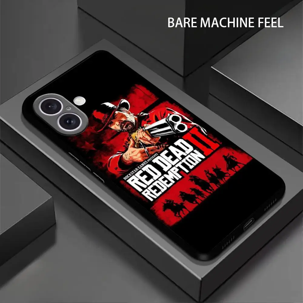 COOL RED-Wild Rede-mptionS 2, чехол для телефона для iPhone 16, 15, 14, 13, 12, 11 X XR XS 8 Plus Mini Pro Max, мягкий черный противоударный чехол