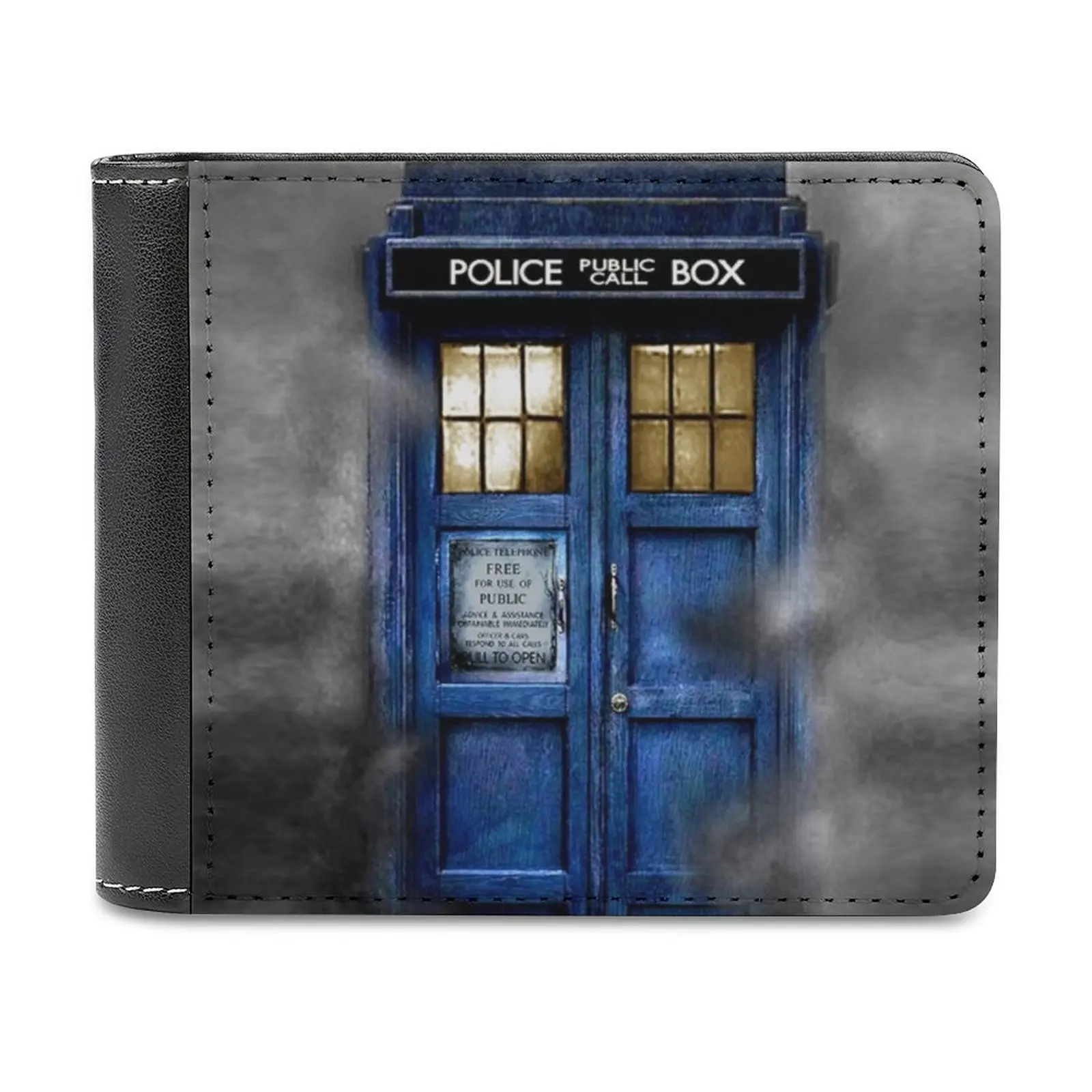 Haunted Police Phone Box Men's Wallet Leisure Travel Lightweight Portable Wallets Short Style Male Purse Cool Blue British