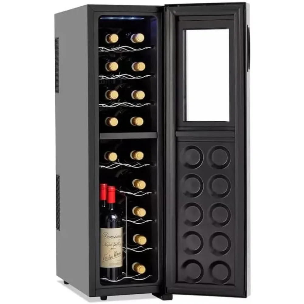 18-Bottle Slimline Dual Zone Wine Cooler - Energy Efficient Freestanding Wine Refrigerator - Upright Bottle Storage