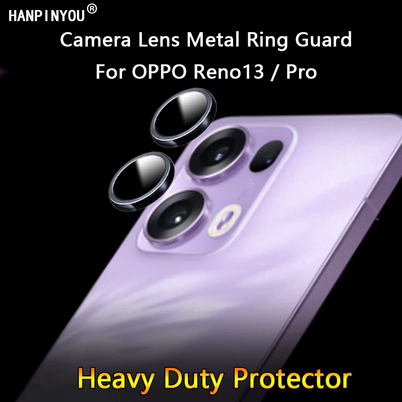 1Pack=2Rings For OPPO Reno13 / Pro Ultra Thin Clear Camera Lens Protector Cover Shield Metal Ring Guard Tempered Glass Film Cap