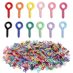 200pcs/lot Colorful Sheep Eye Pins Mini Eyelets Screw Threaded EyePins Pendant Connector For DIY Jewelry Making Pendants Charm