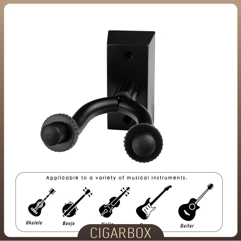 Ukulele Hook 4-String Guitar Wall Mount Hanger    Holder Stand For Bass Electric Acoustic  Ukuleles-Black