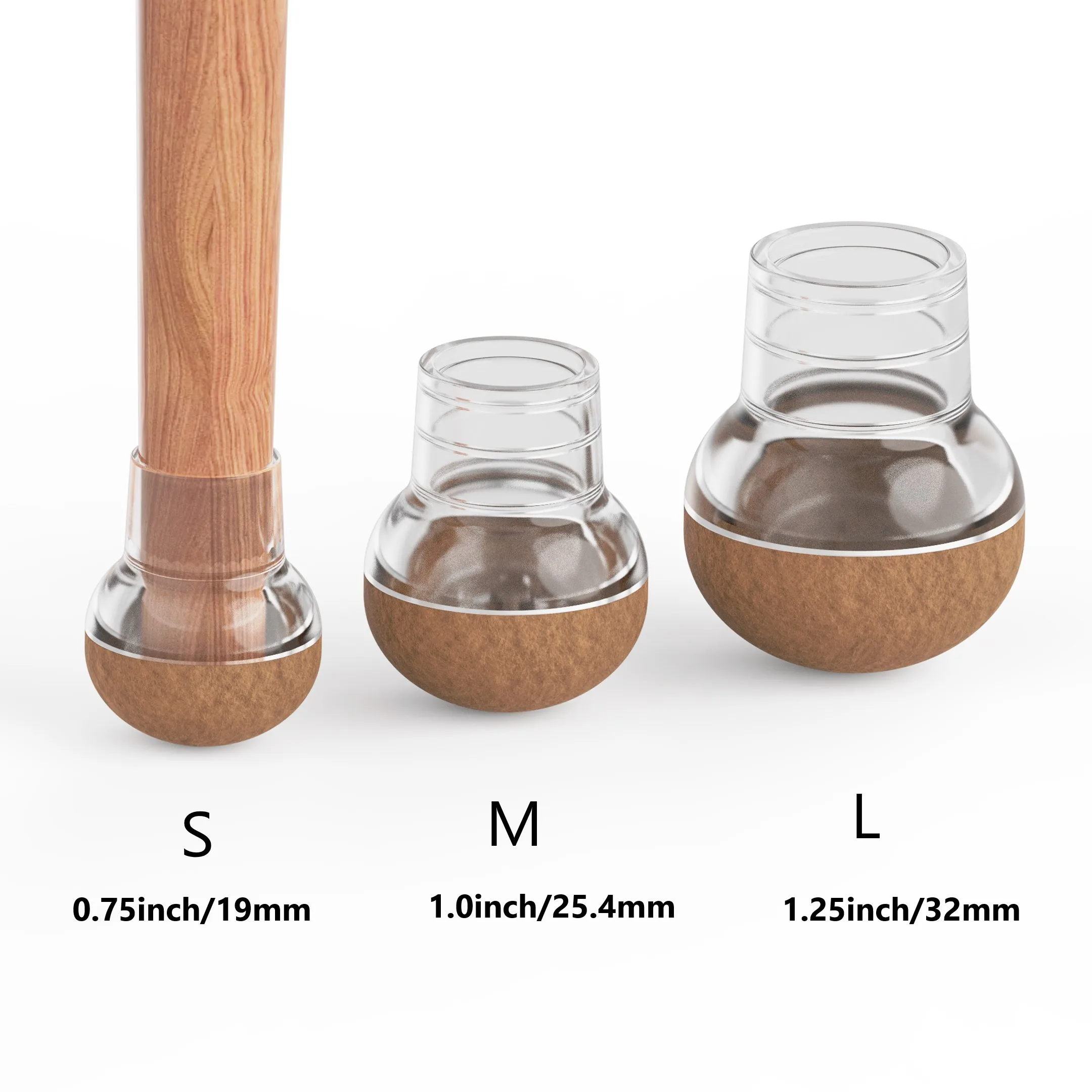 Protetores redondos do assoalho da perna da cadeira de 16 pces, almofadas da mobília para pisos de madeira, controles deslizantes da mobília para pernas da cadeira, tampões de perna de silicone