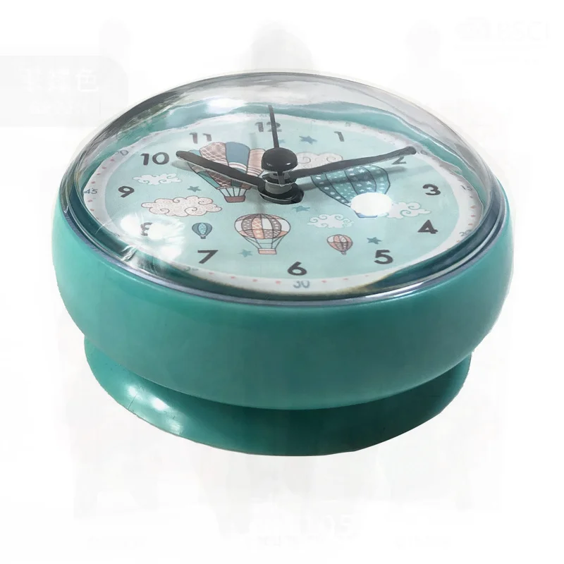 Mini Suction Cup Wall Clock 7cm Waterproof Bathroom Kitchen Toilet Small Quartz Table Clock Oval Shape LCD Display Single-Sided