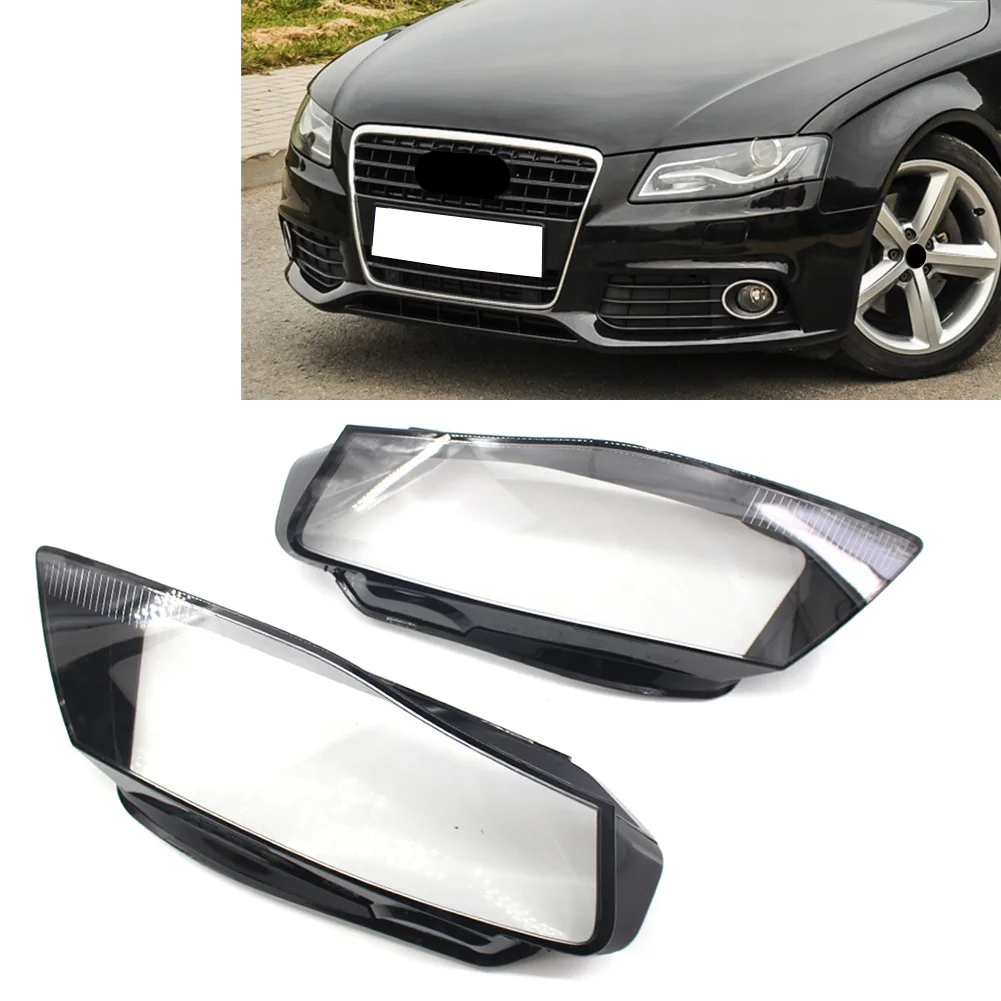 

1 Pair Transparent Headlight Lens Lampshade Cover For Audi A4 B8 2009-2012 Car Accessories