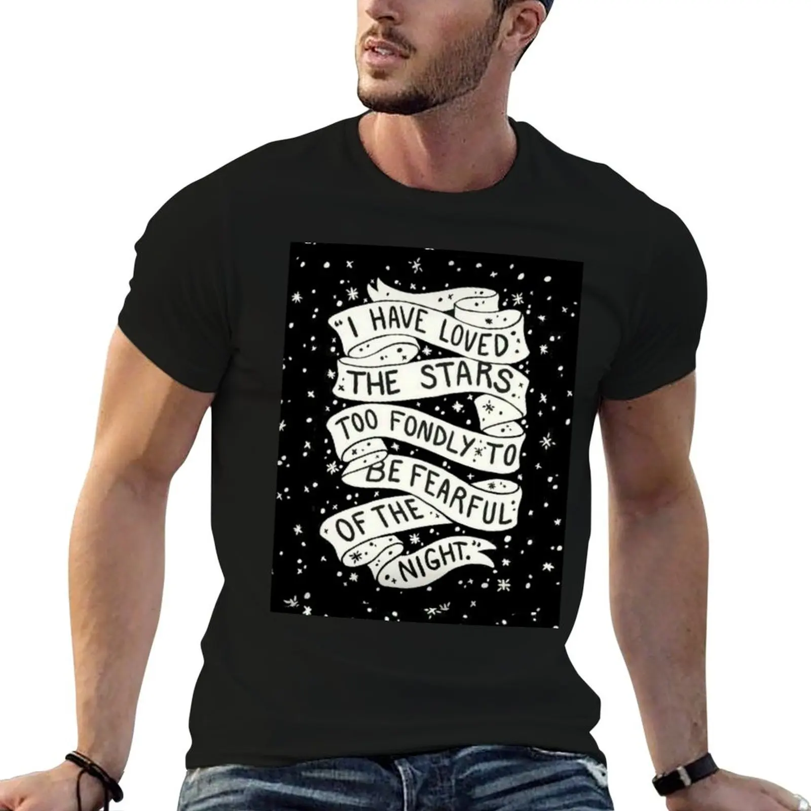 I Have Loved The Stars T-Shirt Basic Solid Color Short Sleeve Cotton Top