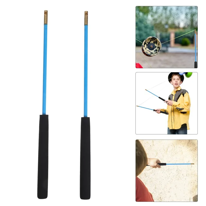 2Pcs Juggling Diabolo Stick Refill Handsticks Durable Replacement Rod Fitness Toy Accessories for Kids Adults Green Blue