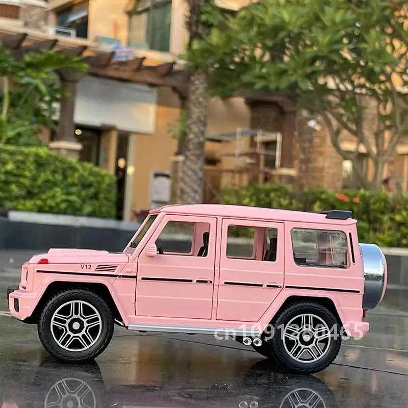 1/24 G63 G65 سبيكة الوردي نموذج سيارة Diecasts ولعبة معدنية على الطرق الوعرة المركبات نموذج محاكاة الصوت والضوء جمع هدايا الاطفال