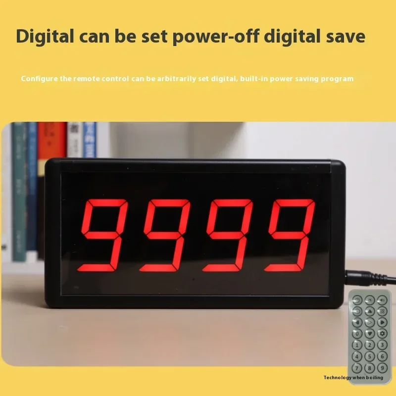 Digital Display Timer Countdown Stopwatch Counter 2.3 Inch 4-Digit Competition Training Speech Timing Equipment + Remote Control
