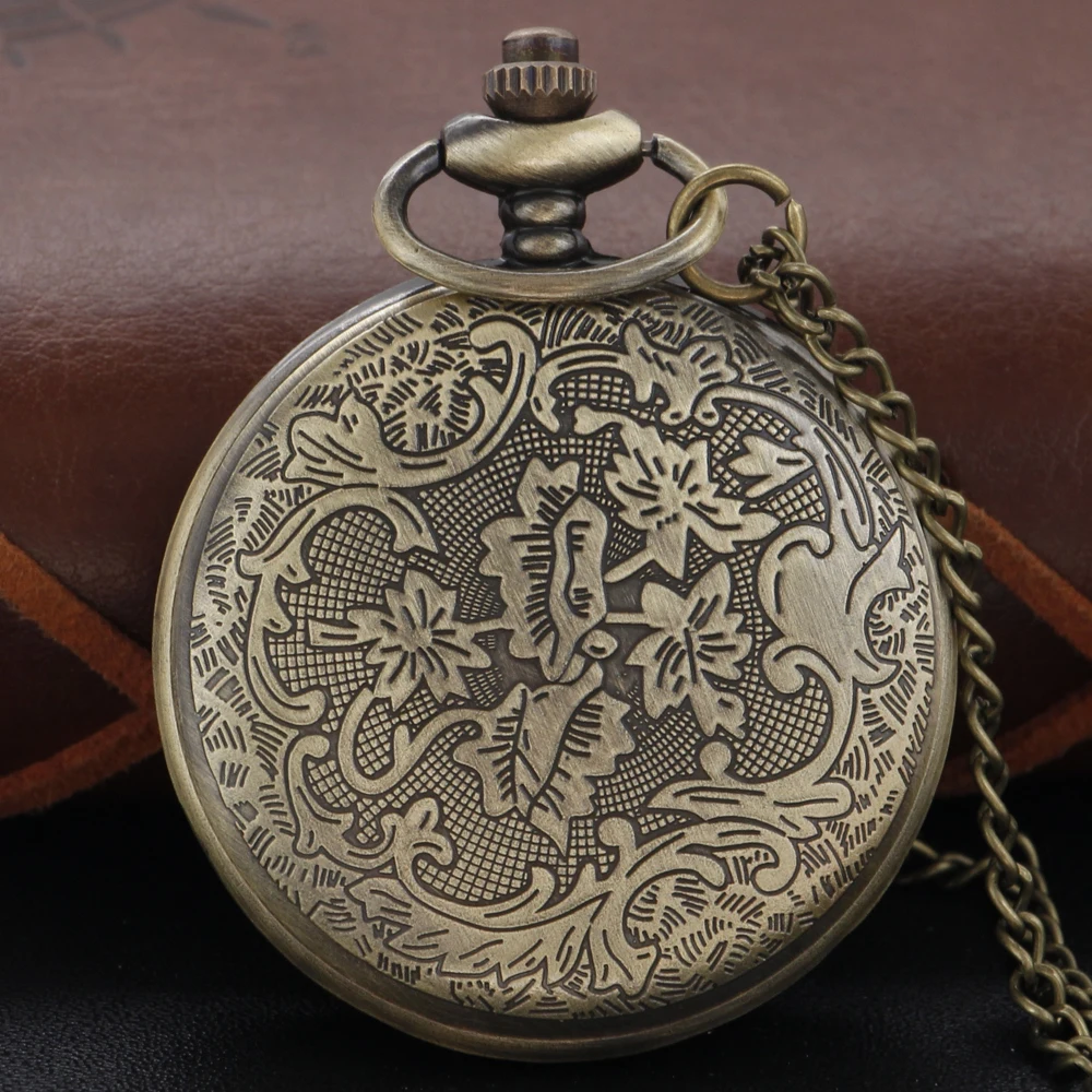 Bronze Classic Anime Sailing Boat Anchor Pattern Chain Pocket Watch Vintage Steampunk Necklace Pendant Clock Men Women Gift