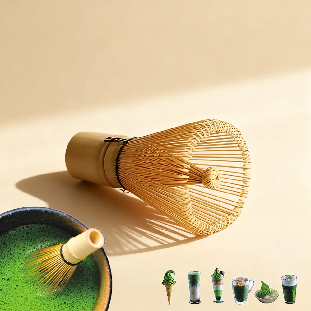

Новинка 2025, бамбуковый венчик матча, кисть для порошка зеленого чая, измельчитель чая матча, миксер, многоразовый венчик для чая, чайная посуда, инструменты для чая