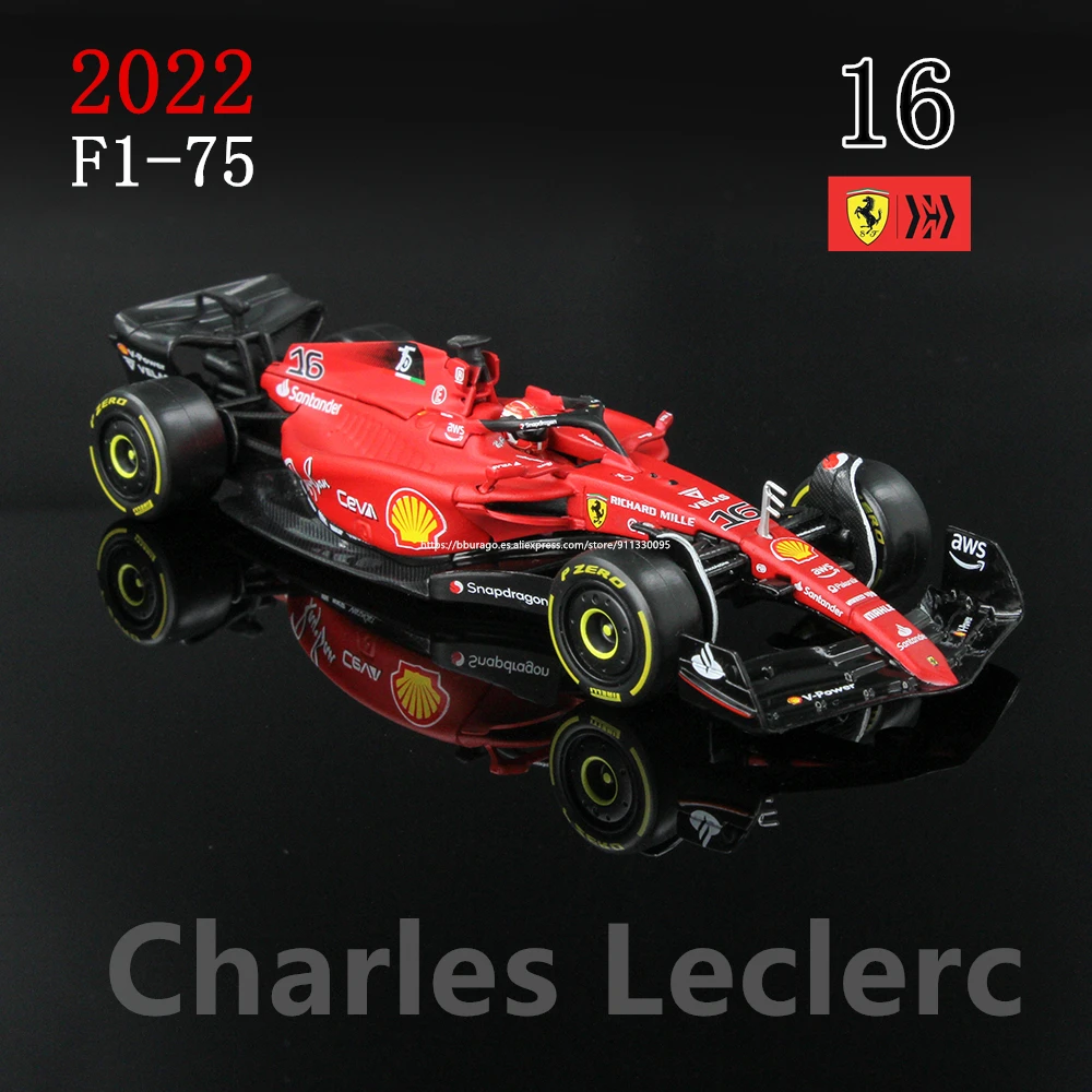 Bburago 1:43 Latest F1 2022 Scuderia Ferrari F1-75 16# Leclerc 55#Sainz Alloy Car Die Cast Car Model Toy Collection Gift