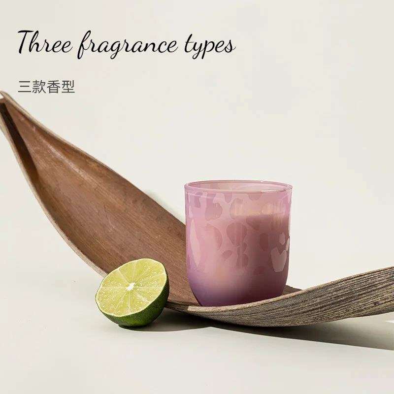 Soybean wax aromatherapy candle gift box glass with hand gift handmade smokeless candle household fragrance candle set