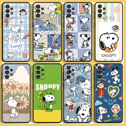 Anime Snoopy Cute For Samsung A90 A80 A70S A60 A50S A40 A30S A20E A20S A10S A03 A02 A2 Silicone Black Phone Case