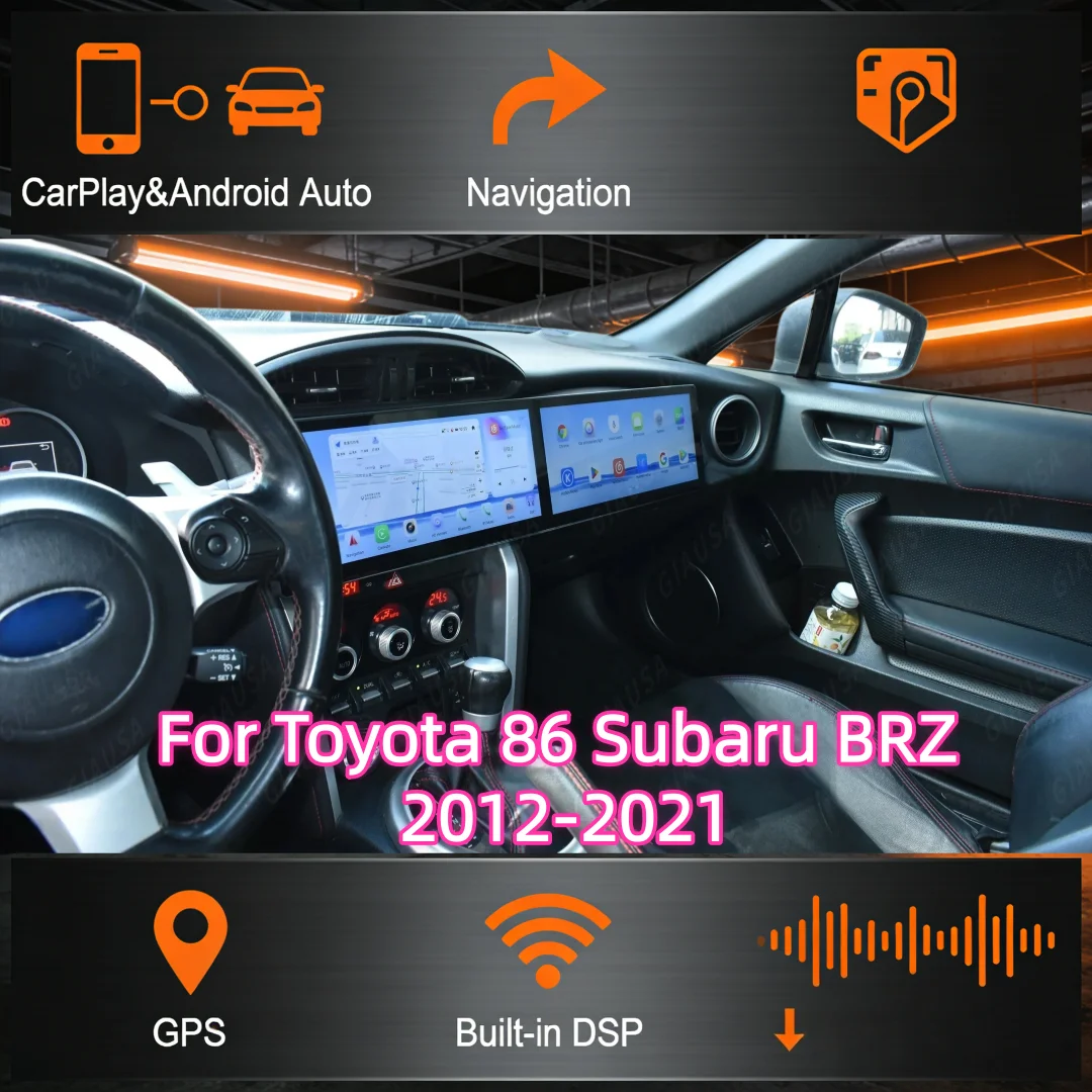 

12.3-дюймовый экран для Toyota 86 Subaru BRZ 2012-2021, Android 13, сенсорный экран, автомобильная магнитола, GPS, мультимедийный проигрыватель, CarPlay, головное устройство
