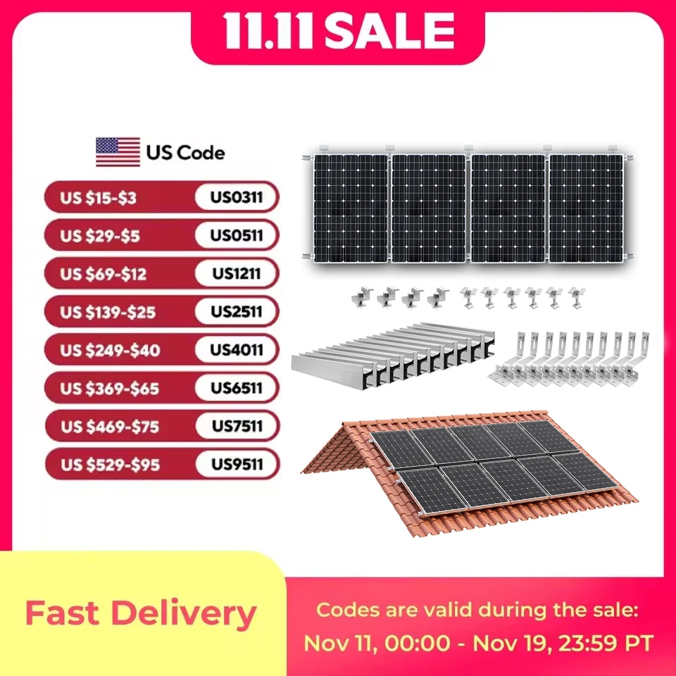 

10/6/4 шт. комплект монтажных кронштейнов для солнечной панели, крепежный кронштейн для фотоэлектрической рейки, крюк для крыши, наборы монтажных кронштейнов