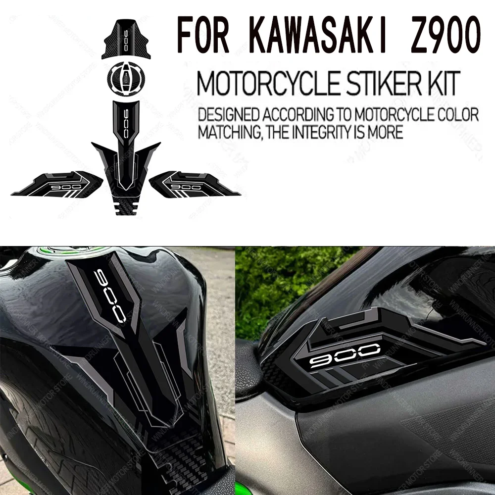 

Kawasaki 3D Motorcycle Tank Pad Protector Sticker Gas Tank Decals Scratch Resistant Protective Sticker Full Set For Z900 z900