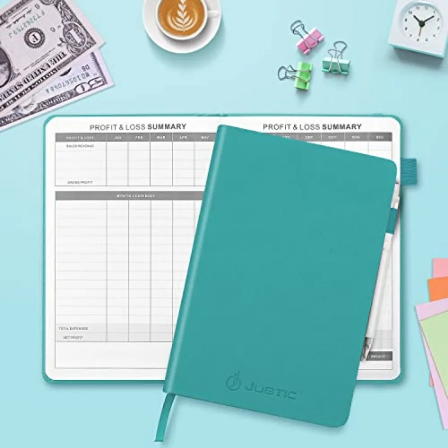Hardcover Income and Expense Tracker Notebook - Income and Expense Log Book Accounting Ledger Book with Receipt Pocket Record P