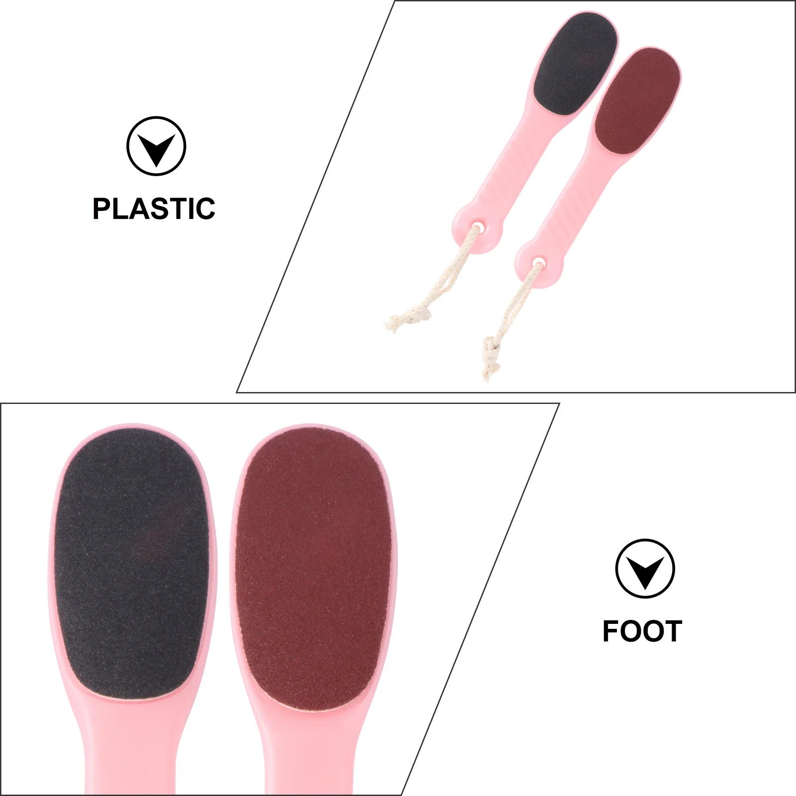 

2Pcs Premium Plastic Foot File for Dead Skin Removal Smooth Pedicure Tool with Coarse and Fine Grit Pedicure Exfoliator Foot