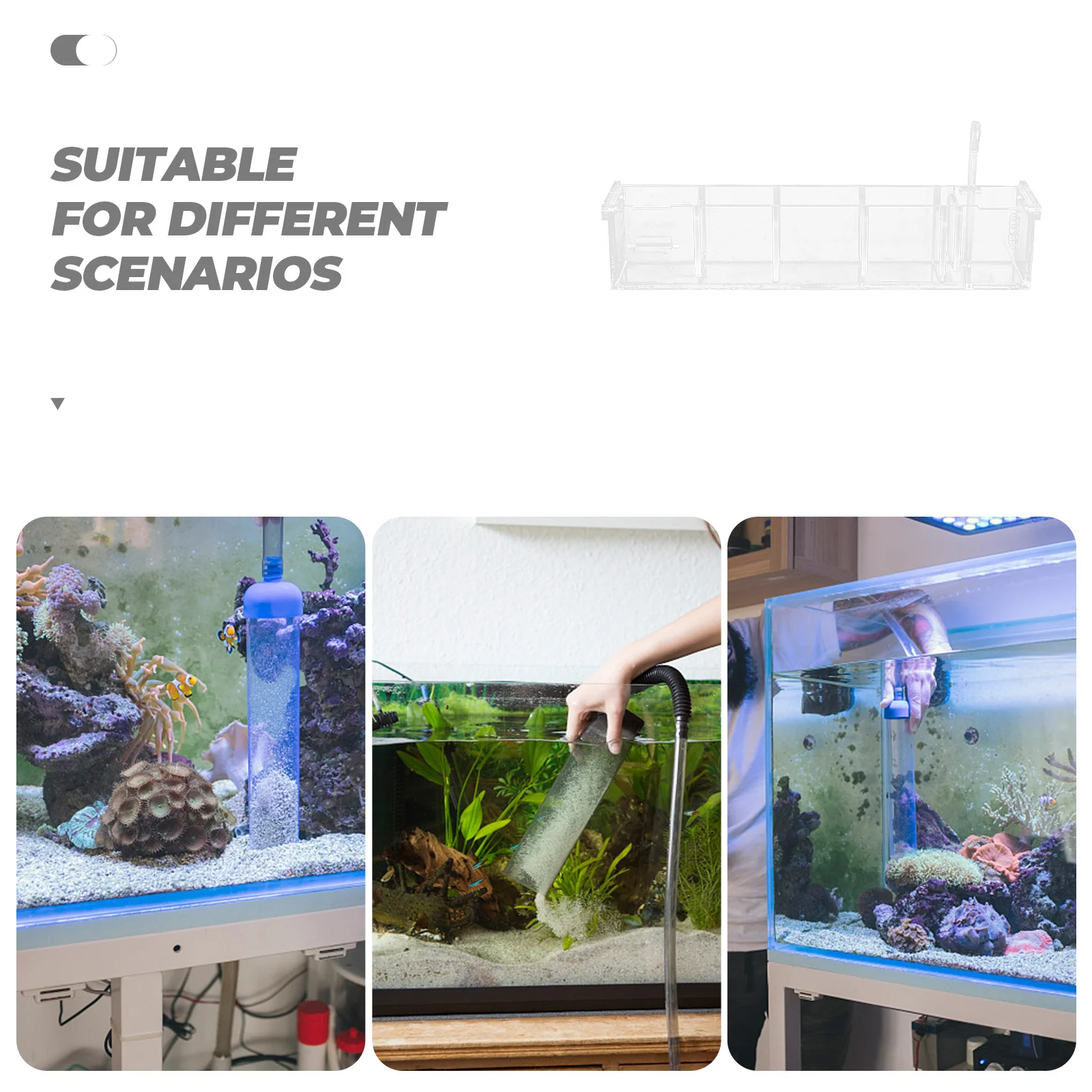 

Multifunctional Aquarium Filter Box Fish Tank Hanging Drip Filtration System Purification Water Softener Odor Removal Tool For