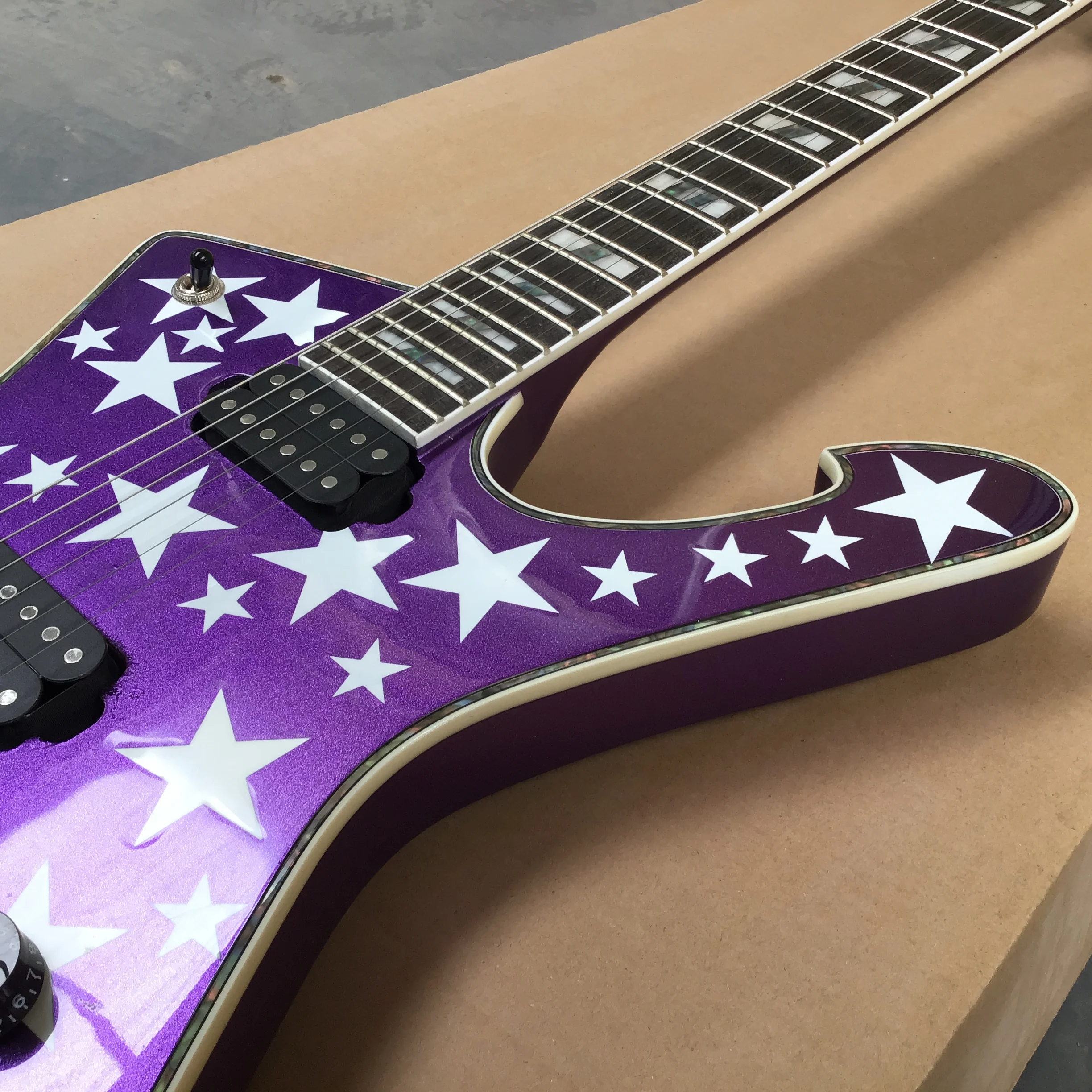 Factory 2024 hot sales Custom purple 6-string Electric Guitar Open Pickups,perfect tone, 22F In Stock,