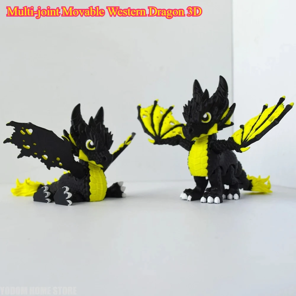 

Multi-joint Movable Western Dragon 3D - Printed Magical Creature for Room Home Desk Decoration